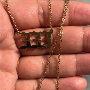 333 Angel Number Gold Necklace